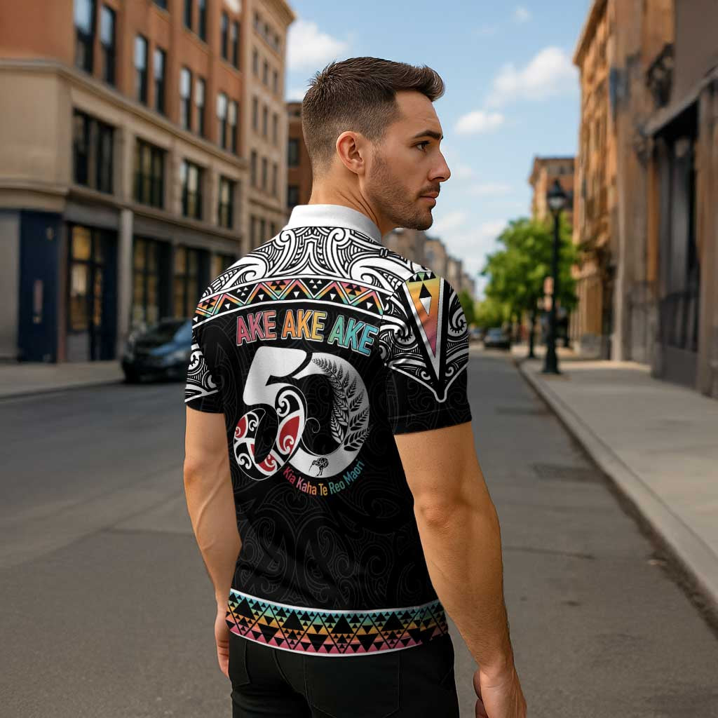 50 Years Kia Kaha Te Reo Maori Zipper Polo Shirt Ake Ake Ake! - Aussie Hoodie