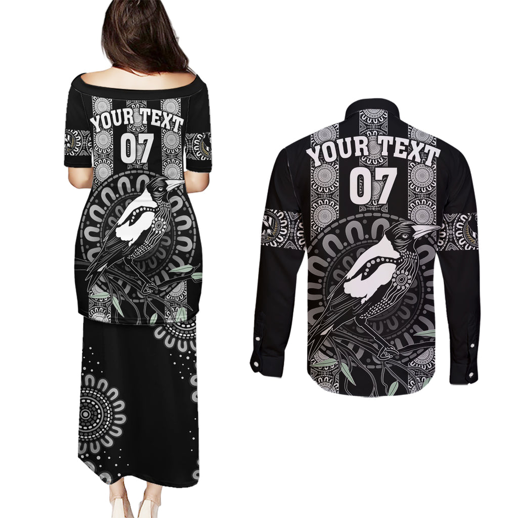 personalised-collingwood-football-couples-matching-puletasi-dress-and-long-sleeve-button-shirts-champions-go-magpies