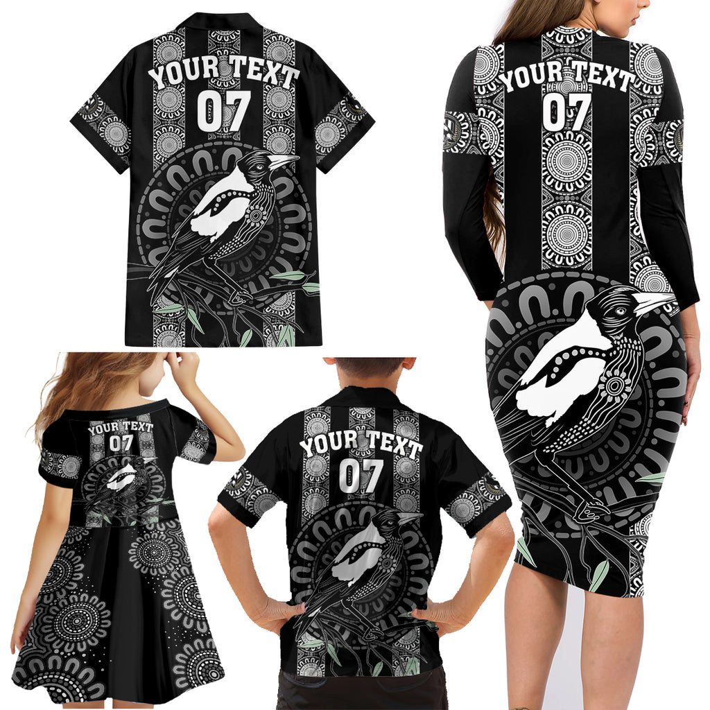personalised-collingwood-football-family-matching-long-sleeve-bodycon-dress-and-hawaiian-shirt-champions-go-magpies