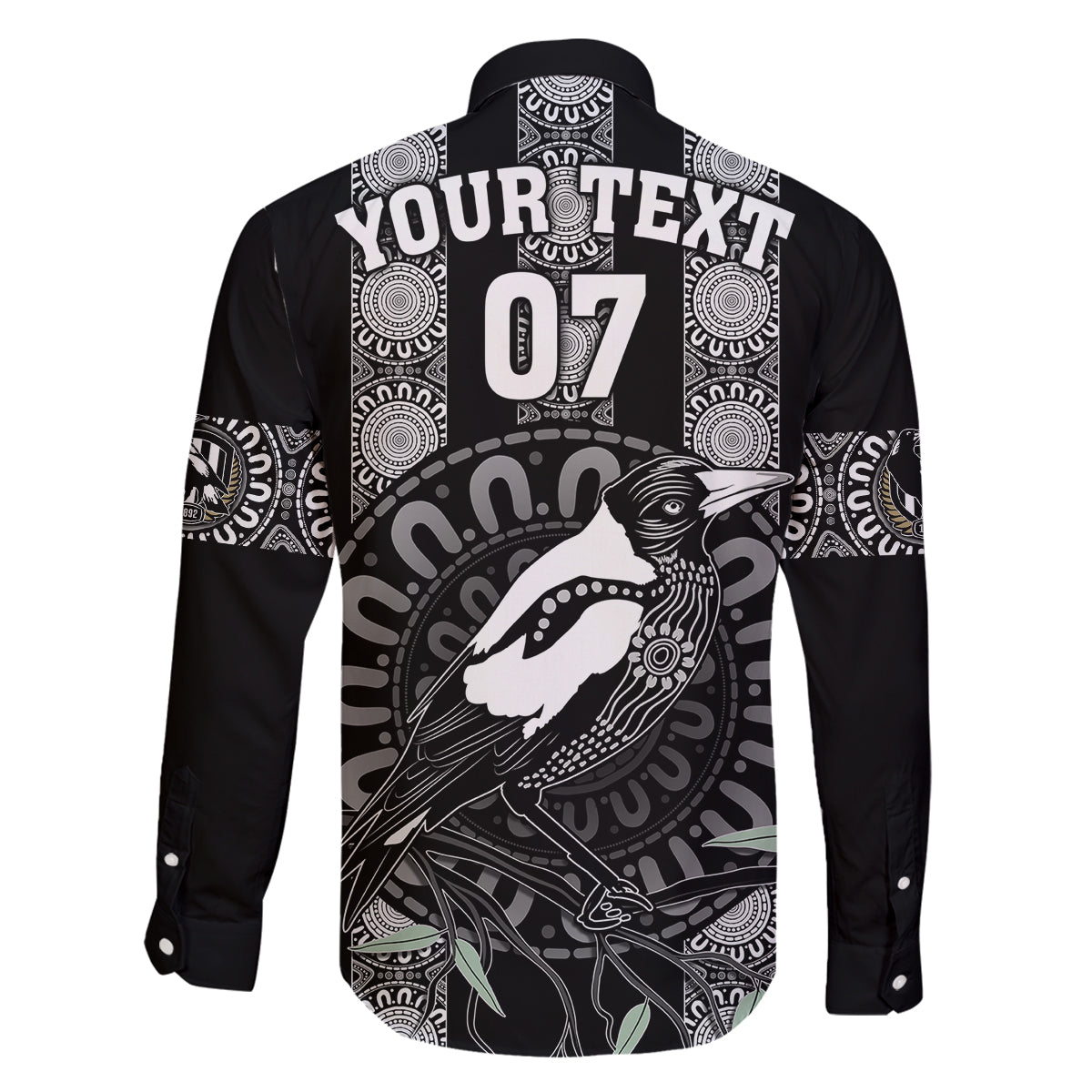 personalised-collingwood-football-family-matching-long-sleeve-bodycon-dress-and-hawaiian-shirt-champions-go-magpies