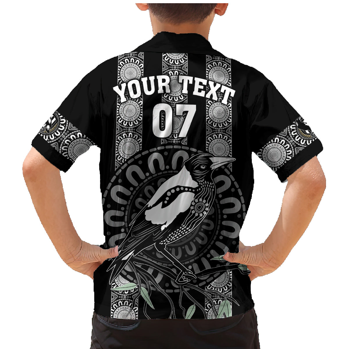 personalised-collingwood-football-family-matching-mermaid-dress-and-hawaiian-shirt-champions-go-magpies