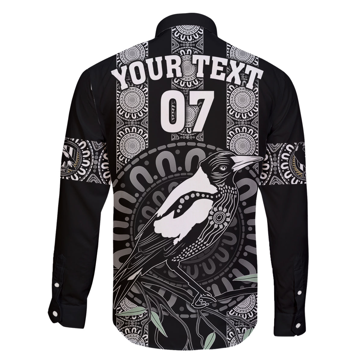 personalised-collingwood-football-family-matching-off-shoulder-short-dress-and-hawaiian-shirt-champions-go-magpies