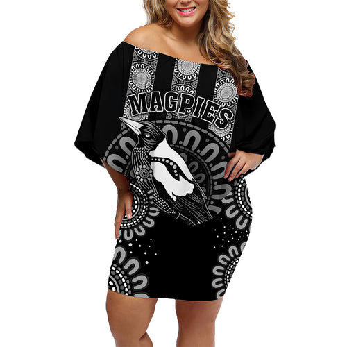 personalised-collingwood-football-family-matching-off-shoulder-short-dress-and-hawaiian-shirt-champions-go-magpies