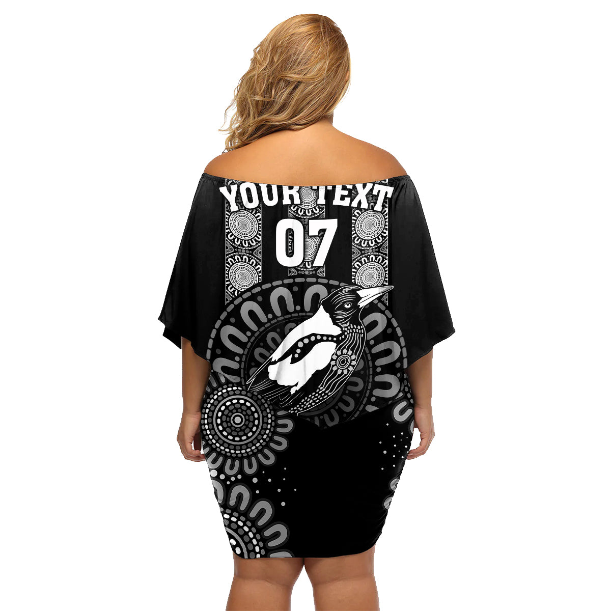 personalised-collingwood-football-family-matching-off-shoulder-short-dress-and-hawaiian-shirt-champions-go-magpies