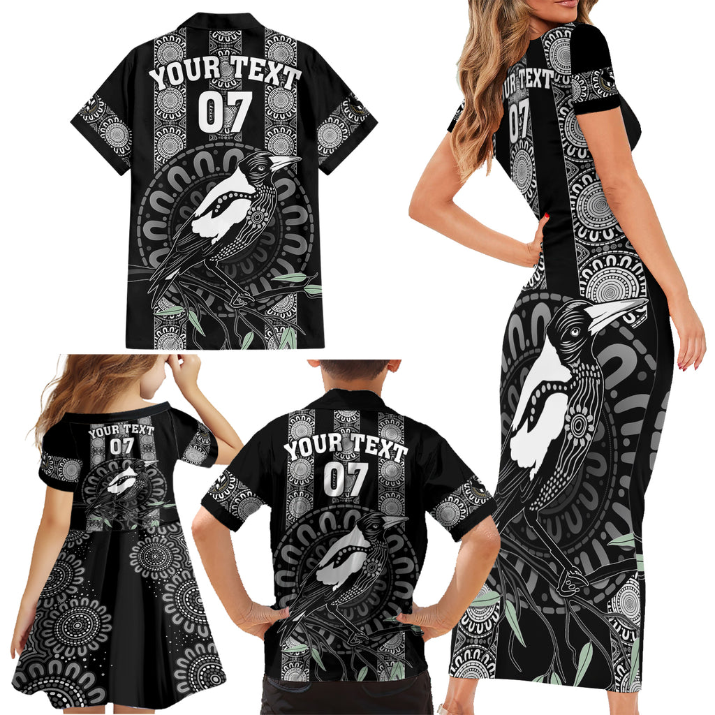 personalised-collingwood-football-family-matching-short-sleeve-bodycon-dress-and-hawaiian-shirt-champions-go-magpies
