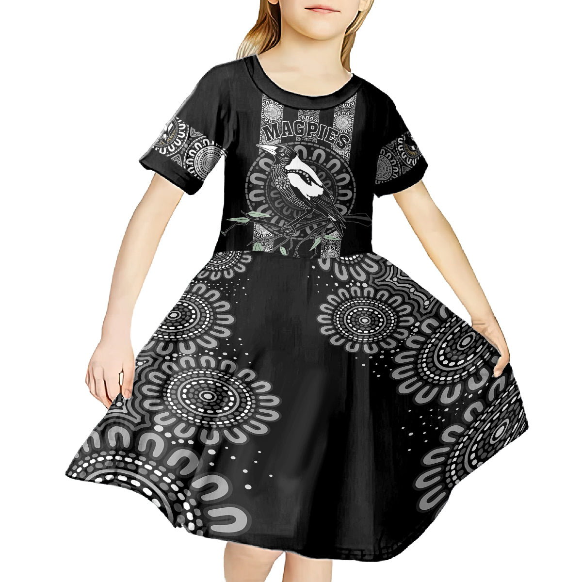 personalised-collingwood-football-kid-short-sleeve-dress-champions-go-magpies