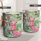 Australia Galah Birds Couple Christmas Laundry Basket Mint Glaze