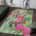 Australia Galah Birds Couple Christmas Area Rug Mint Glaze