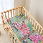 Australia Galah Birds Couple Christmas Baby Bed Cover Mint Glaze