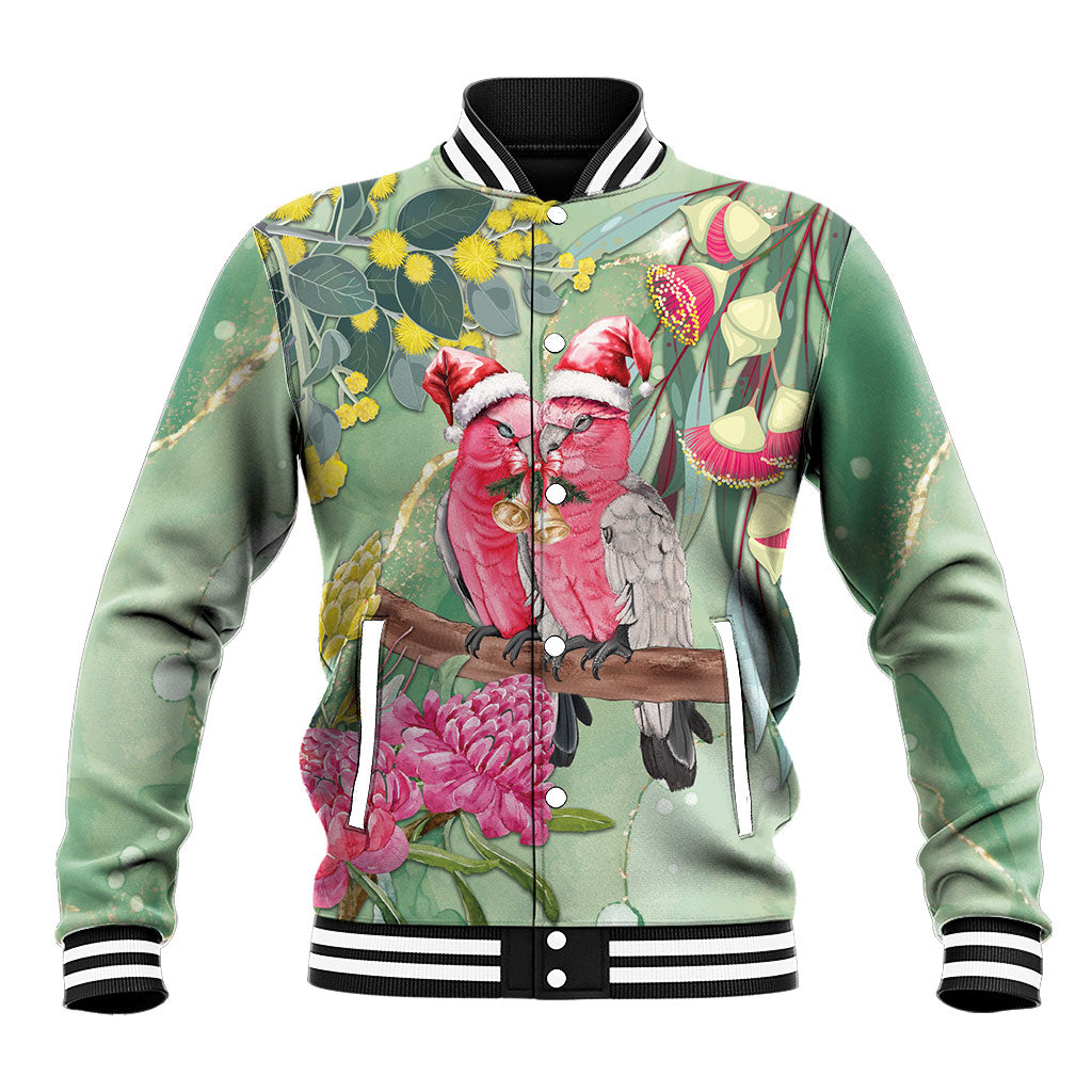 Australia Galah Birds Couple Christmas Baseball Jacket Mint Glaze