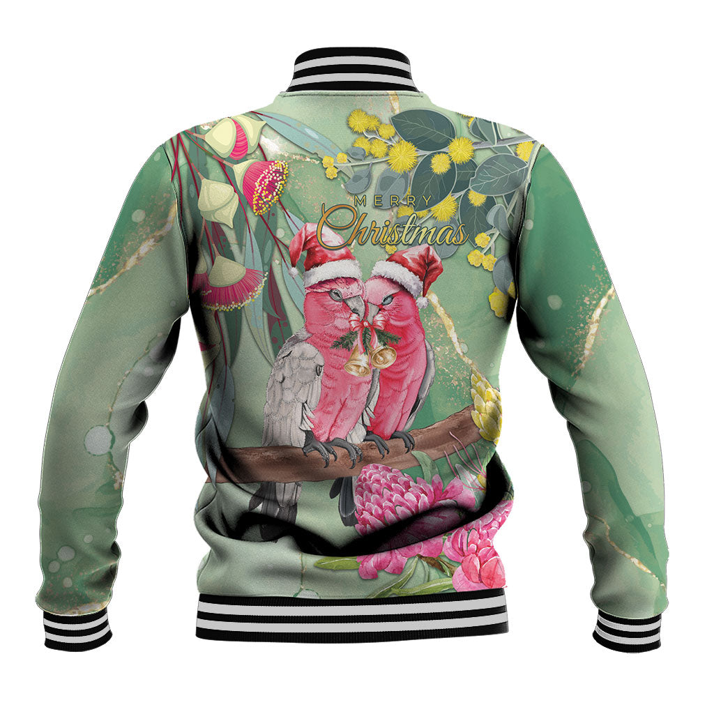 Australia Galah Birds Couple Christmas Baseball Jacket Mint Glaze