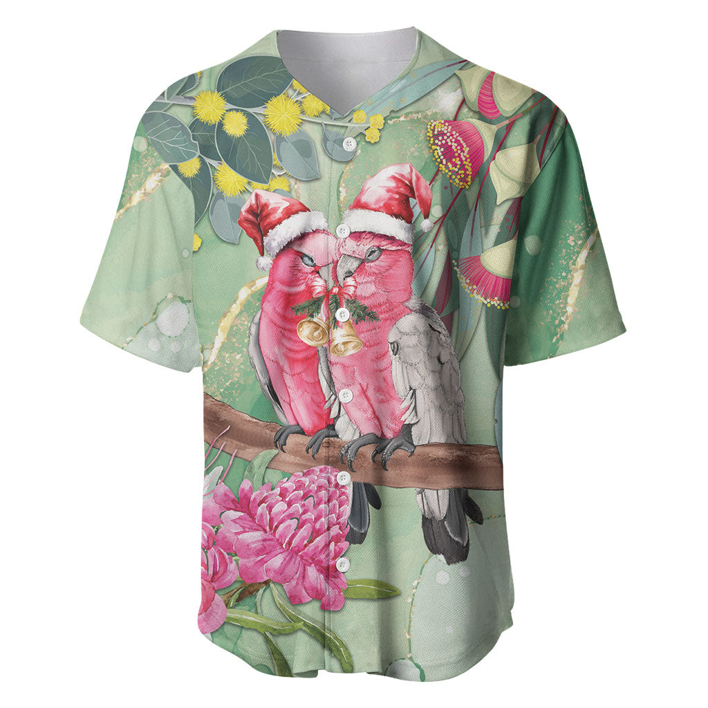 Australia Galah Birds Couple Christmas Baseball Jersey Mint Glaze