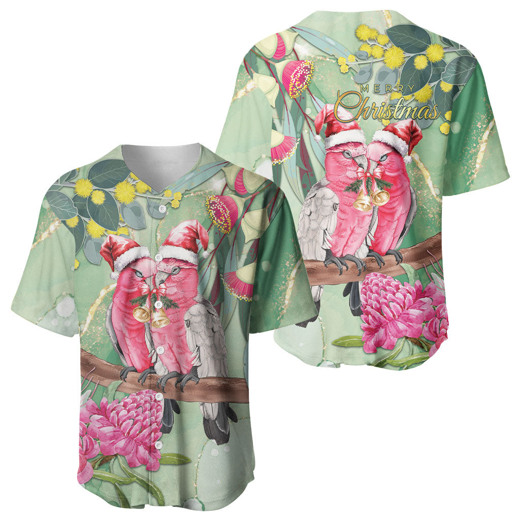 Australia Galah Birds Couple Christmas Baseball Jersey Mint Glaze