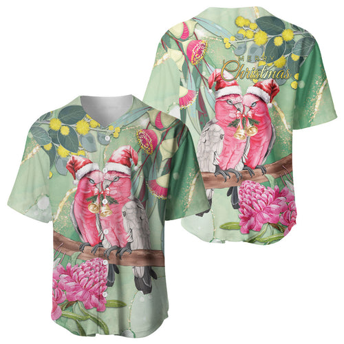 Australia Galah Birds Couple Christmas Baseball Jersey Mint Glaze