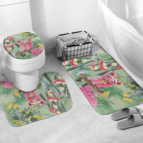 Australia Galah Birds Couple Christmas Bathroom Set Mint Glaze