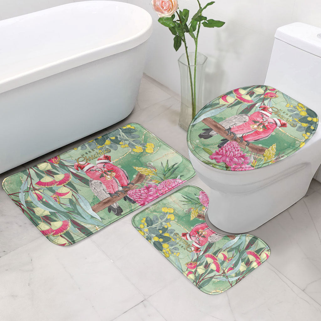 Australia Galah Birds Couple Christmas Bathroom Set Mint Glaze