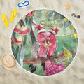 Australia Galah Birds Couple Christmas Beach Blanket Mint Glaze