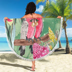 Australia Galah Birds Couple Christmas Beach Blanket Mint Glaze
