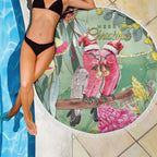 Australia Galah Birds Couple Christmas Beach Blanket Mint Glaze