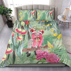 Australia Galah Birds Couple Christmas Bedding Set Mint Glaze