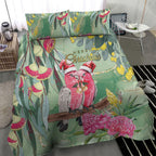 Australia Galah Birds Couple Christmas Bedding Set Mint Glaze