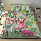 Australia Galah Birds Couple Christmas Bedding Set Mint Glaze