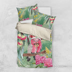 Australia Galah Birds Couple Christmas Bedding Set Mint Glaze