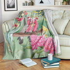 Australia Galah Birds Couple Christmas Blanket Mint Glaze