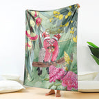Australia Galah Birds Couple Christmas Blanket Mint Glaze