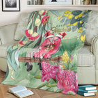 Australia Galah Birds Couple Christmas Blanket Mint Glaze