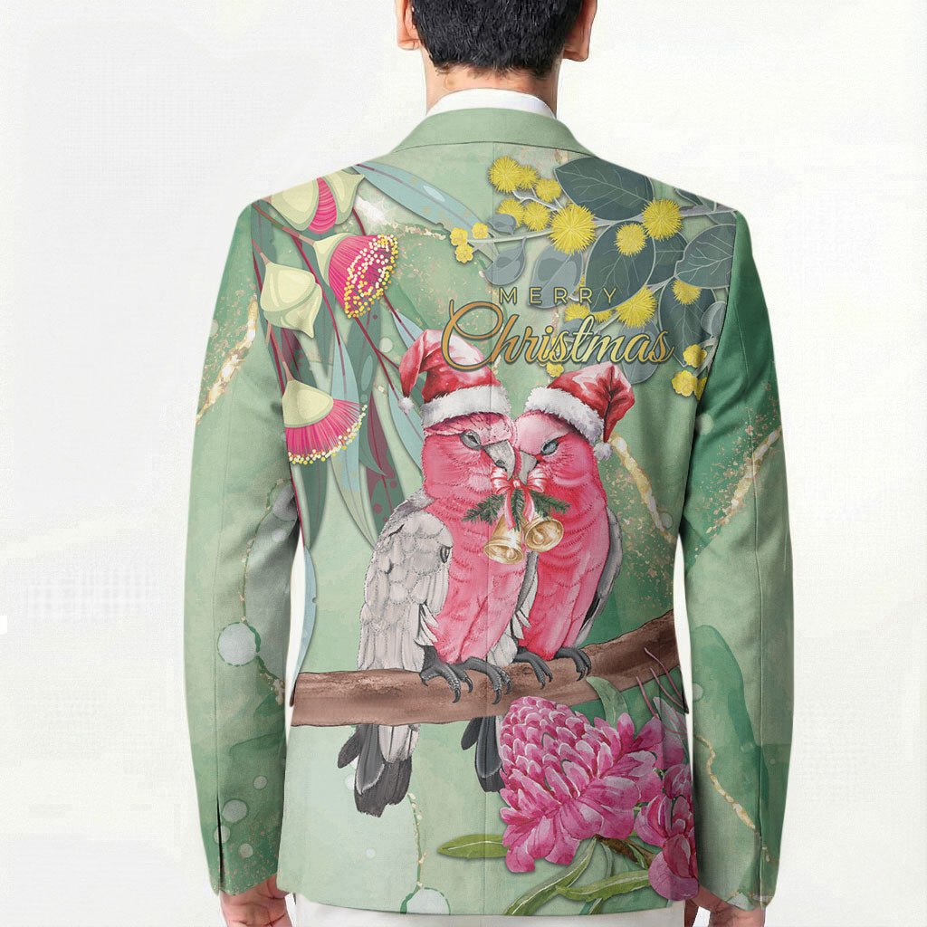Australia Galah Birds Couple Christmas Blazer Mint Glaze