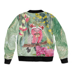 Australia Galah Birds Couple Christmas Bomber Jacket Mint Glaze