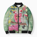 Australia Galah Birds Couple Christmas Bomber Puffer Jacket Mint Glaze