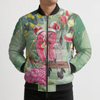 Australia Galah Birds Couple Christmas Bomber Puffer Jacket Mint Glaze