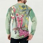 Australia Galah Birds Couple Christmas Button Sweatshirt Mint Glaze