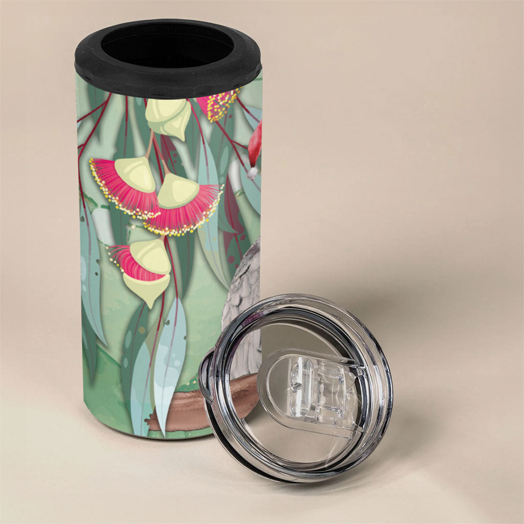 Australia Galah Birds Couple Christmas 4 in 1 Can Cooler Tumbler Mint Glaze