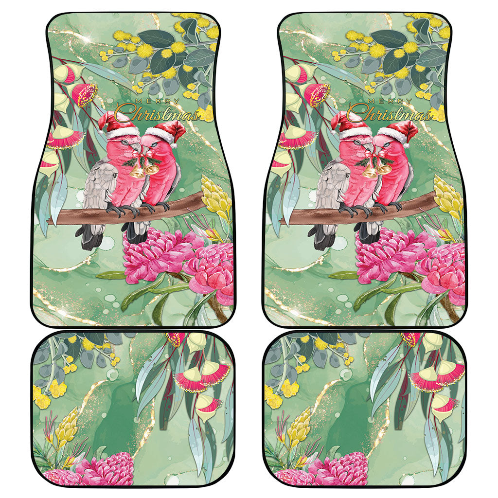 Australia Galah Birds Couple Christmas Car Mats Mint Glaze