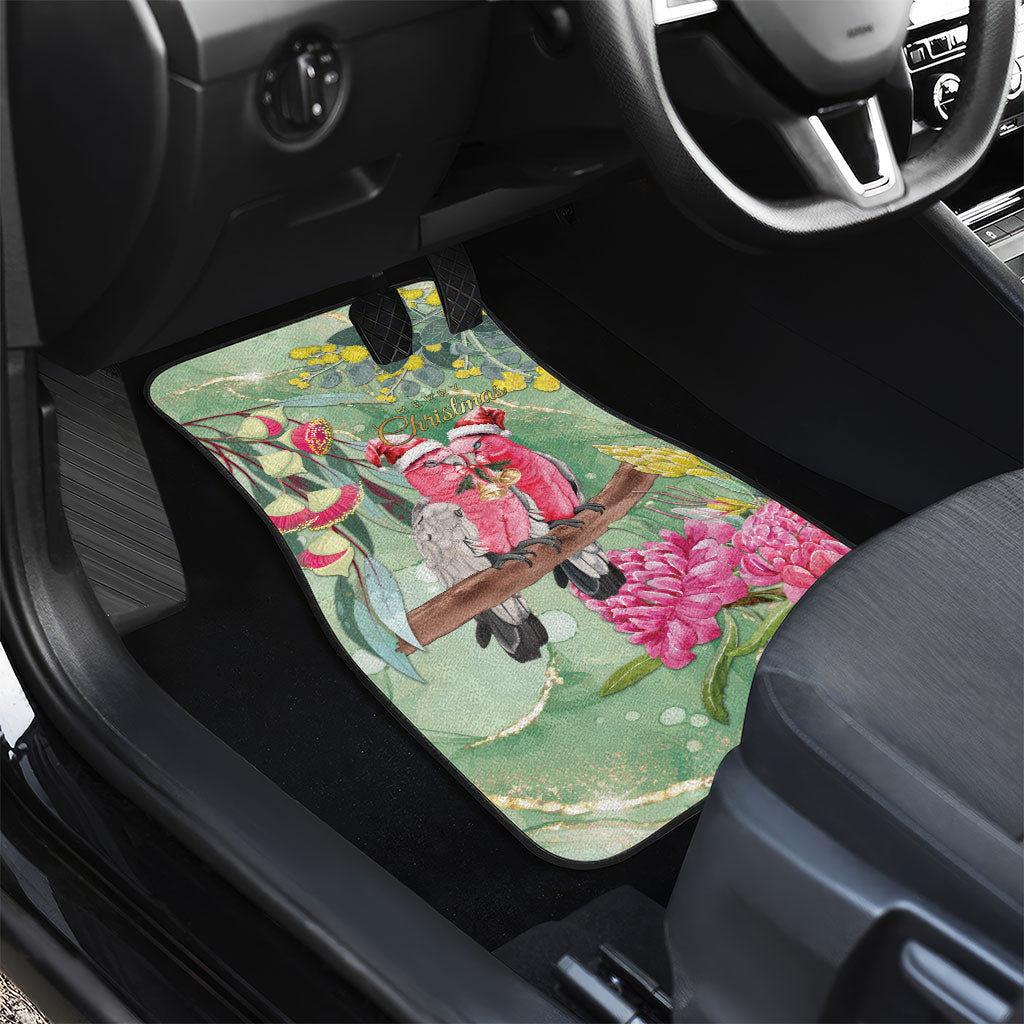 Australia Galah Birds Couple Christmas Car Mats Mint Glaze