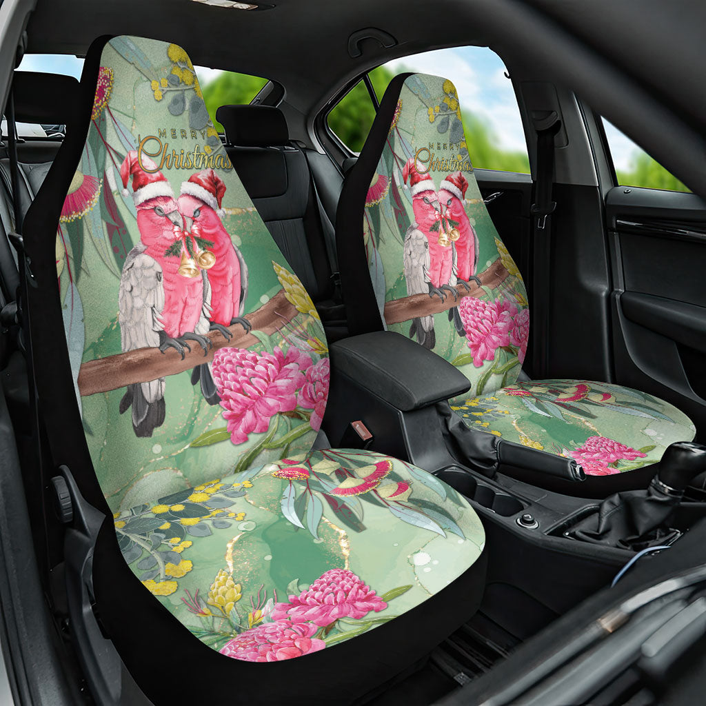 Australia Galah Birds Couple Christmas Car Seat Cover Mint Glaze