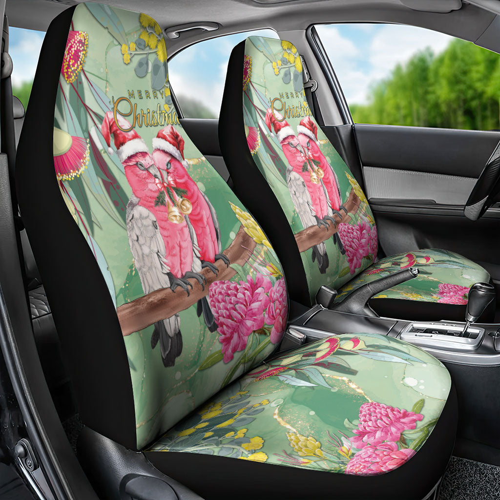 Australia Galah Birds Couple Christmas Car Seat Cover Mint Glaze