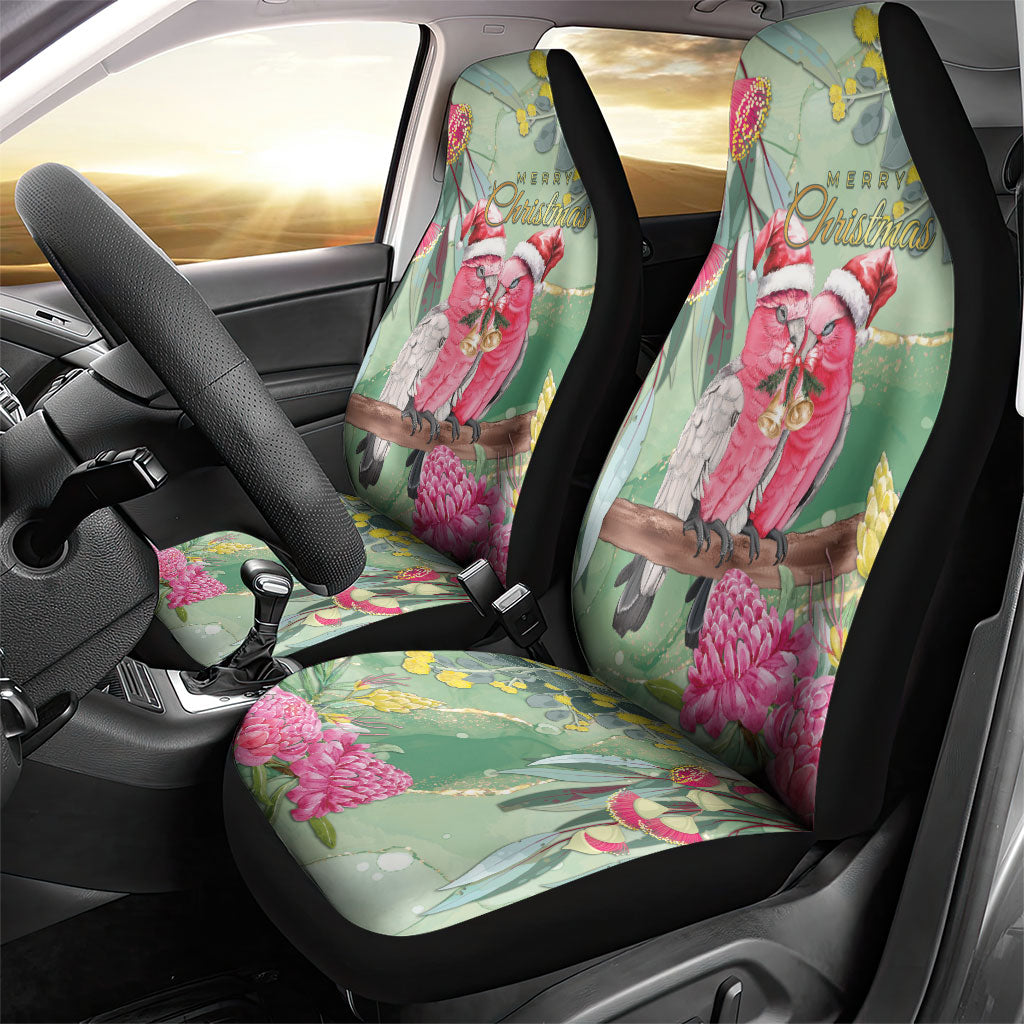 Australia Galah Birds Couple Christmas Car Seat Cover Mint Glaze