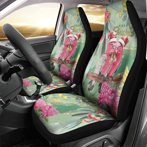 Australia Galah Birds Couple Christmas Car Seat Cover Mint Glaze
