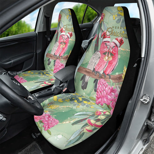 Australia Galah Birds Couple Christmas Car Seat Cover Mint Glaze