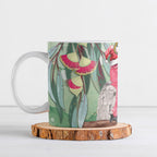 Australia Galah Birds Couple Christmas Ceramic Mug Mint Glaze