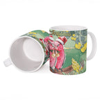 Australia Galah Birds Couple Christmas Ceramic Mug Mint Glaze