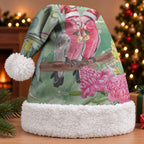 Australia Galah Birds Couple Christmas Santa Hat Mint Glaze