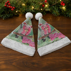 Australia Galah Birds Couple Christmas Santa Hat Mint Glaze