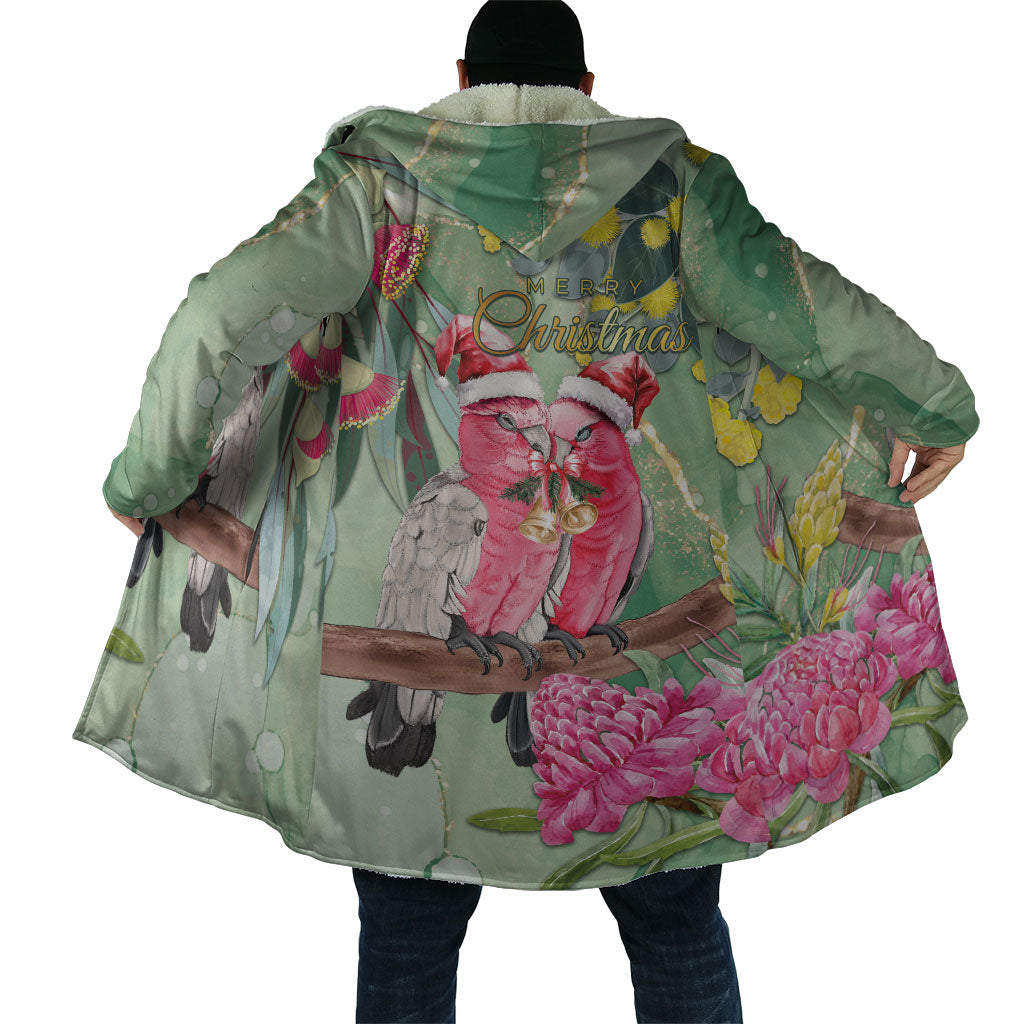 Australia Galah Birds Couple Christmas Cloak Mint Glaze