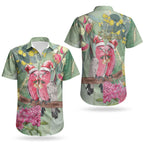 Australia Galah Birds Couple Christmas Couples Matching Off Shoulder Maxi Dress and Hawaiian Shirt Mint Glaze