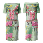 Australia Galah Birds Couple Christmas Couples Matching Puletasi and Hawaiian Shirt Mint Glaze